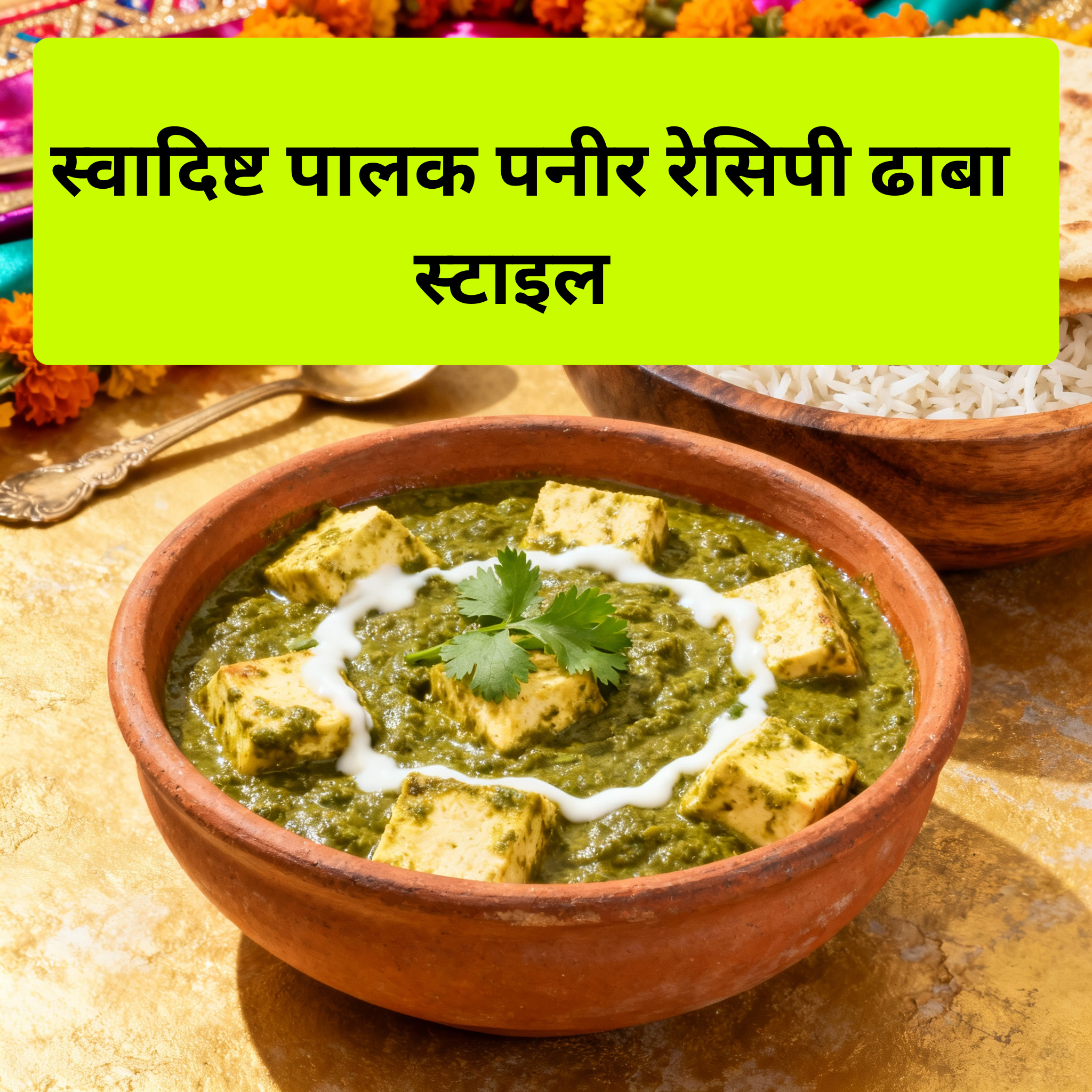 स्वादिष्ट पालक पनीर रेसिपी ढाबा स्टाइल Dhaba Style Palak Paneer Recipe in Hindi